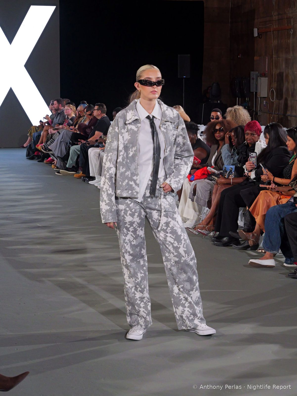 X-X Co. on the runway at The Bureau LA Fashion Week, Oct 2026 (frame P1000659)